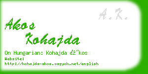 akos kohajda business card